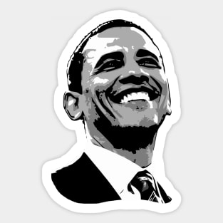 Barack Obama Smile Grayscale Pop Art Sticker